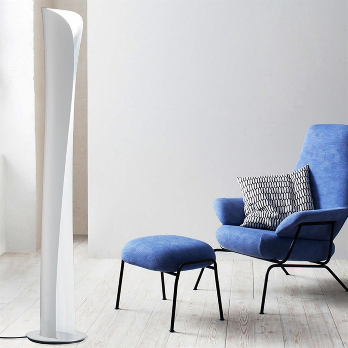 Cirvel lámpara de pie futurista de aluminio