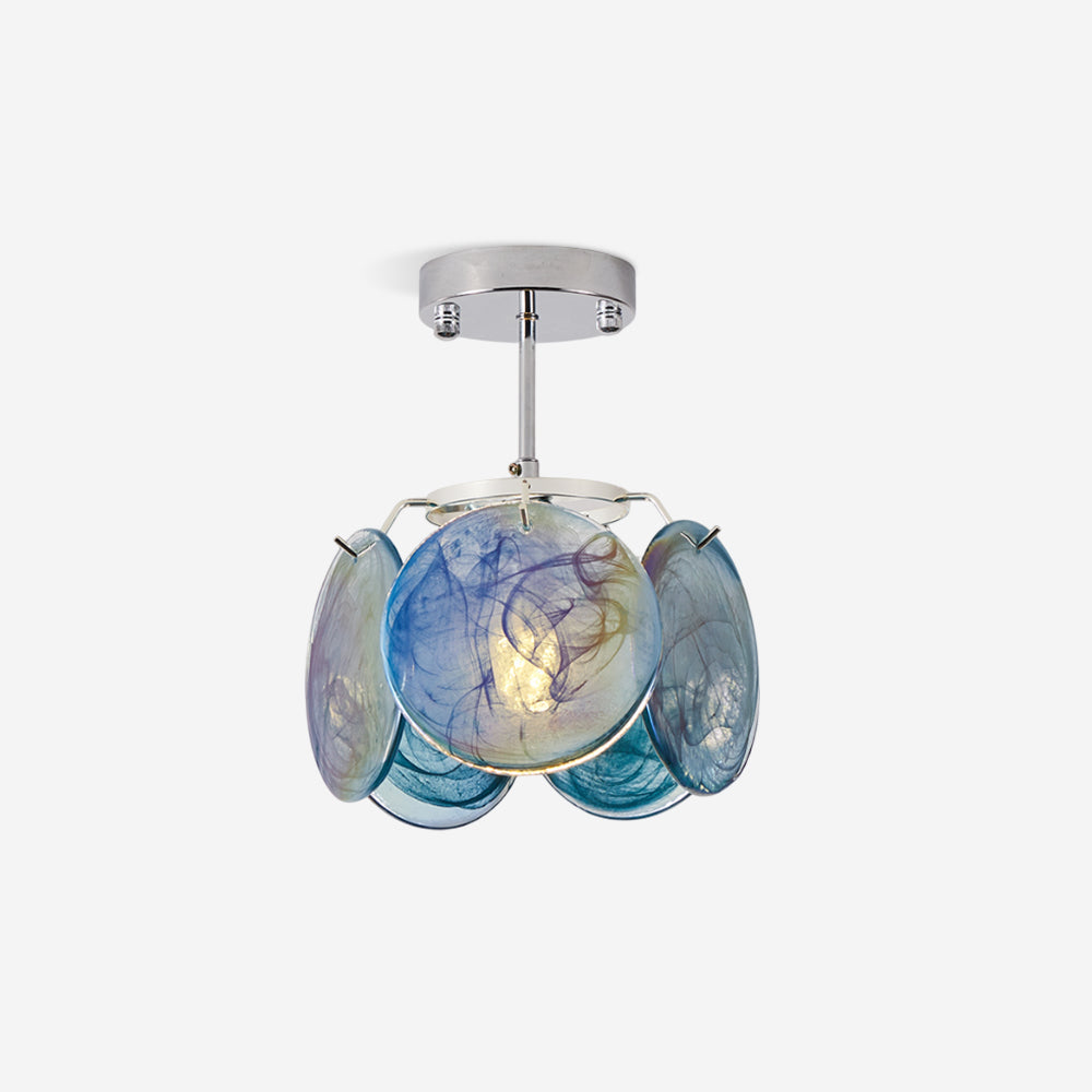 Lenira lámpara de techo de vidrio artístico azul moderna