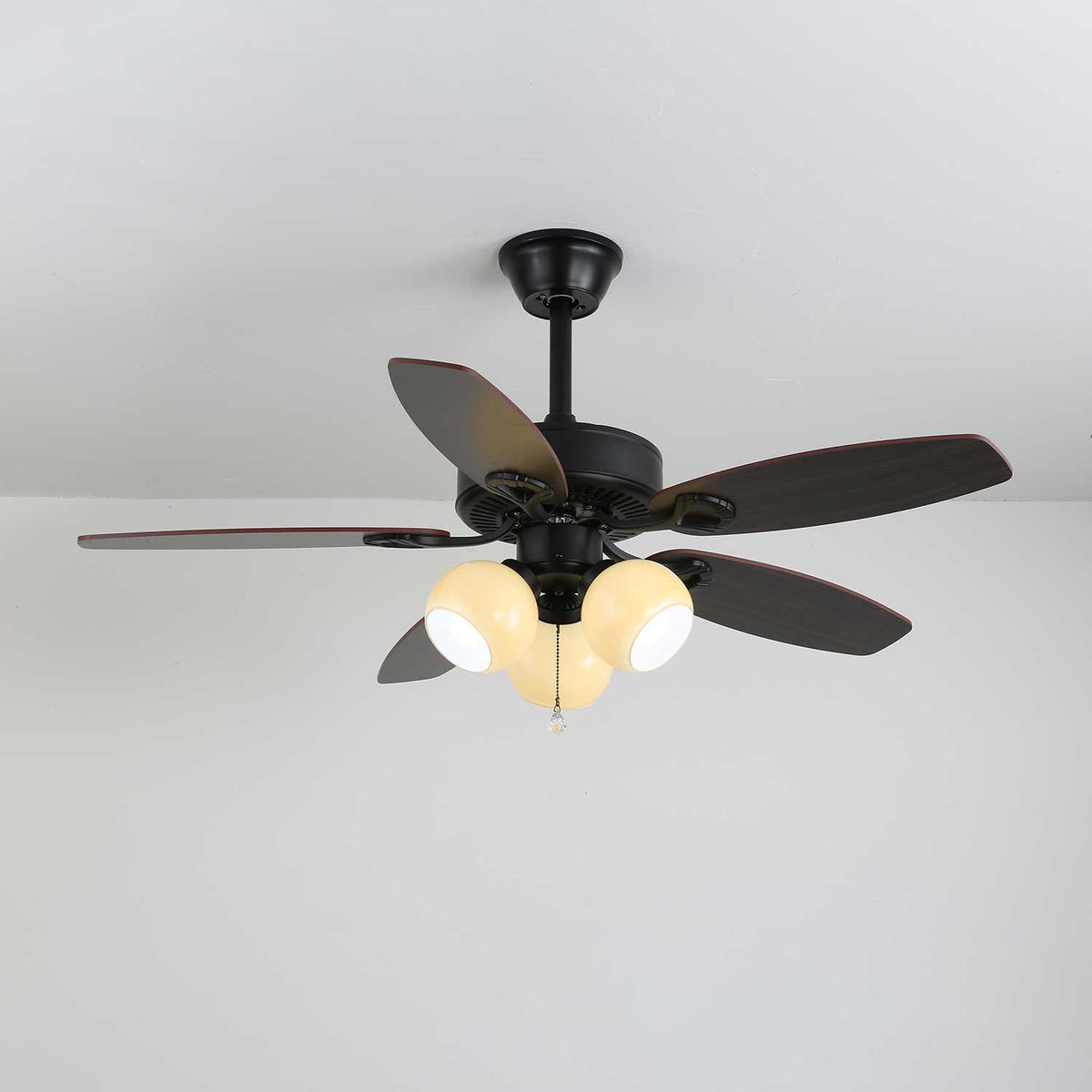 Calviera ventilador de techo con luz vintage de madera y vidrio
