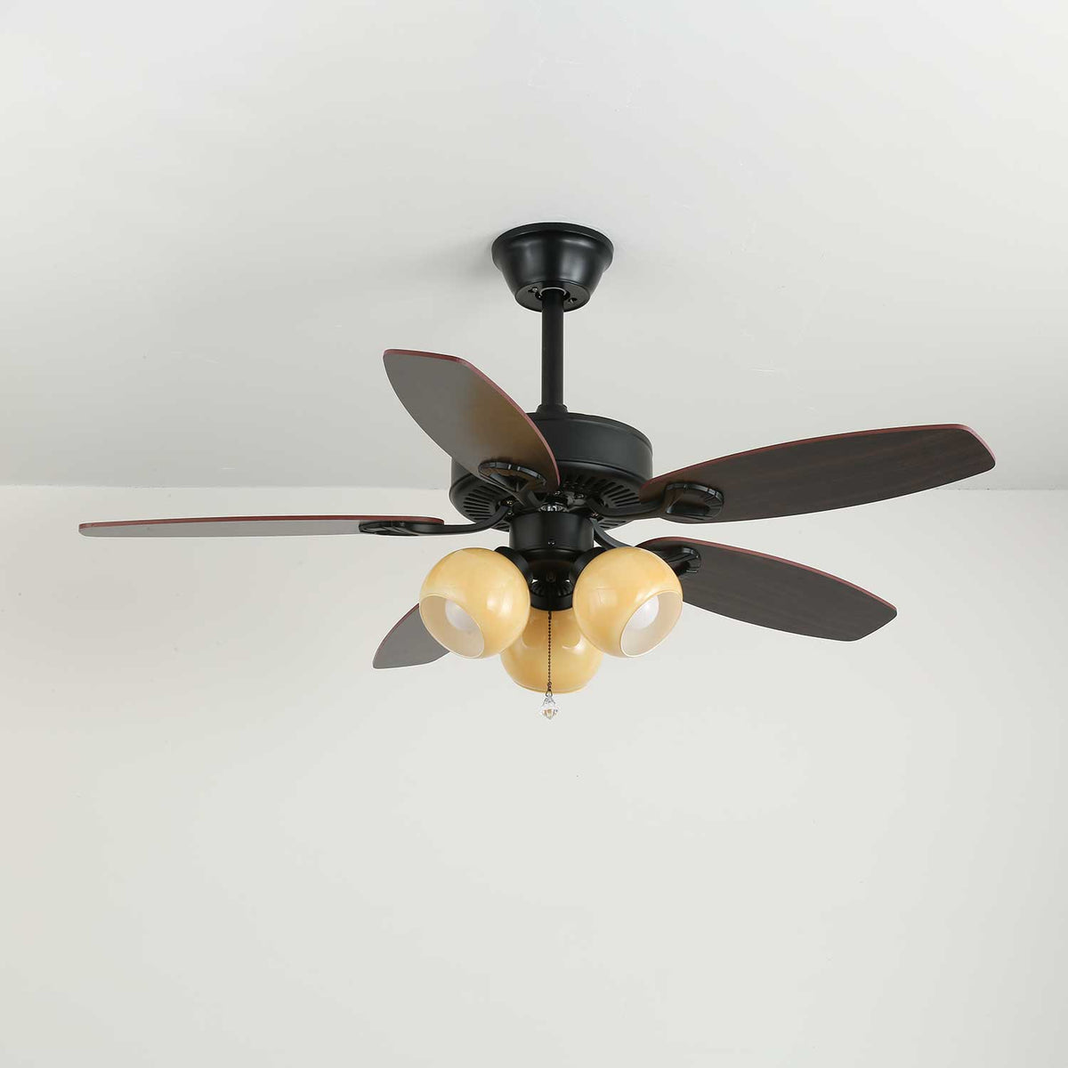 Calviera ventilador de techo con luz vintage de madera y vidrio