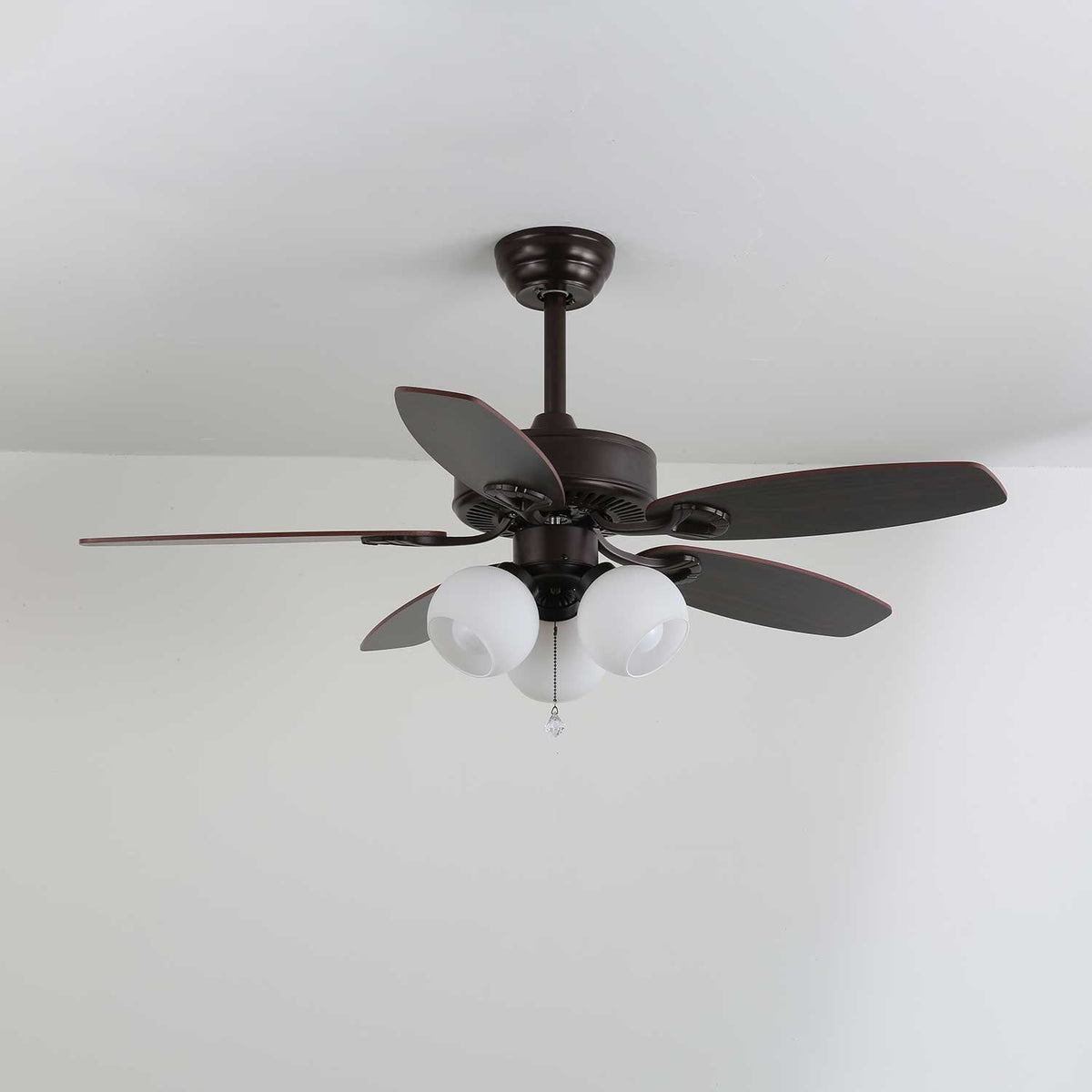 Calviera ventilador de techo con luz vintage de madera y vidrio