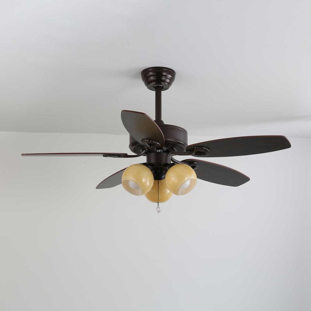 Calviera ventilador de techo con luz vintage de madera y vidrio