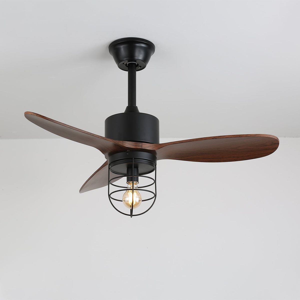 Brisora ventilador de techo con luz Industrial de madera