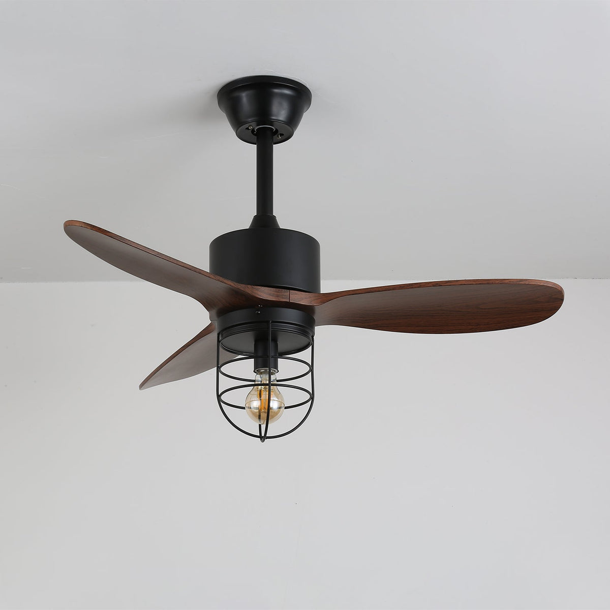 Brisora ventilador de techo con luz Industrial de madera