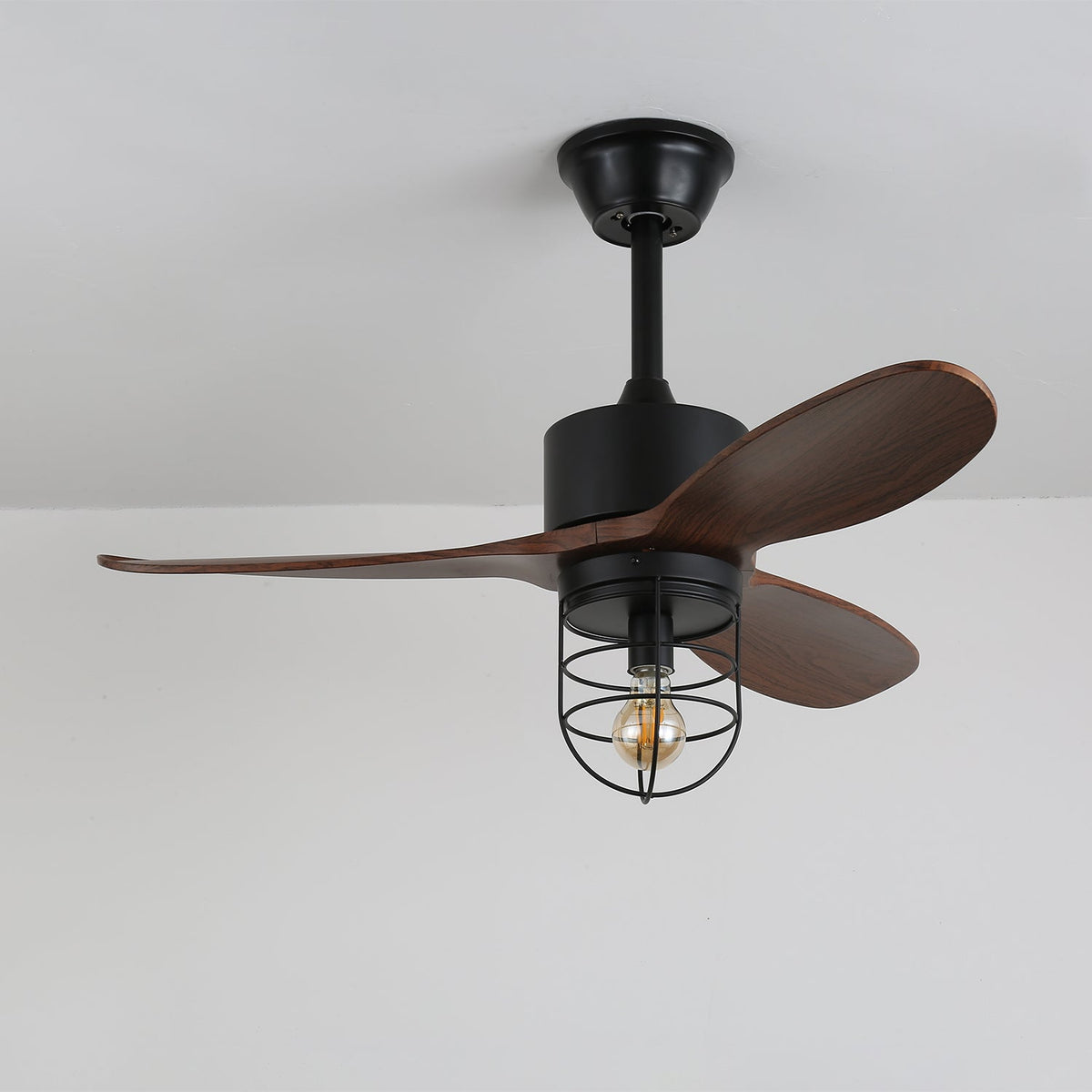 Brisora ventilador de techo con luz Industrial de madera