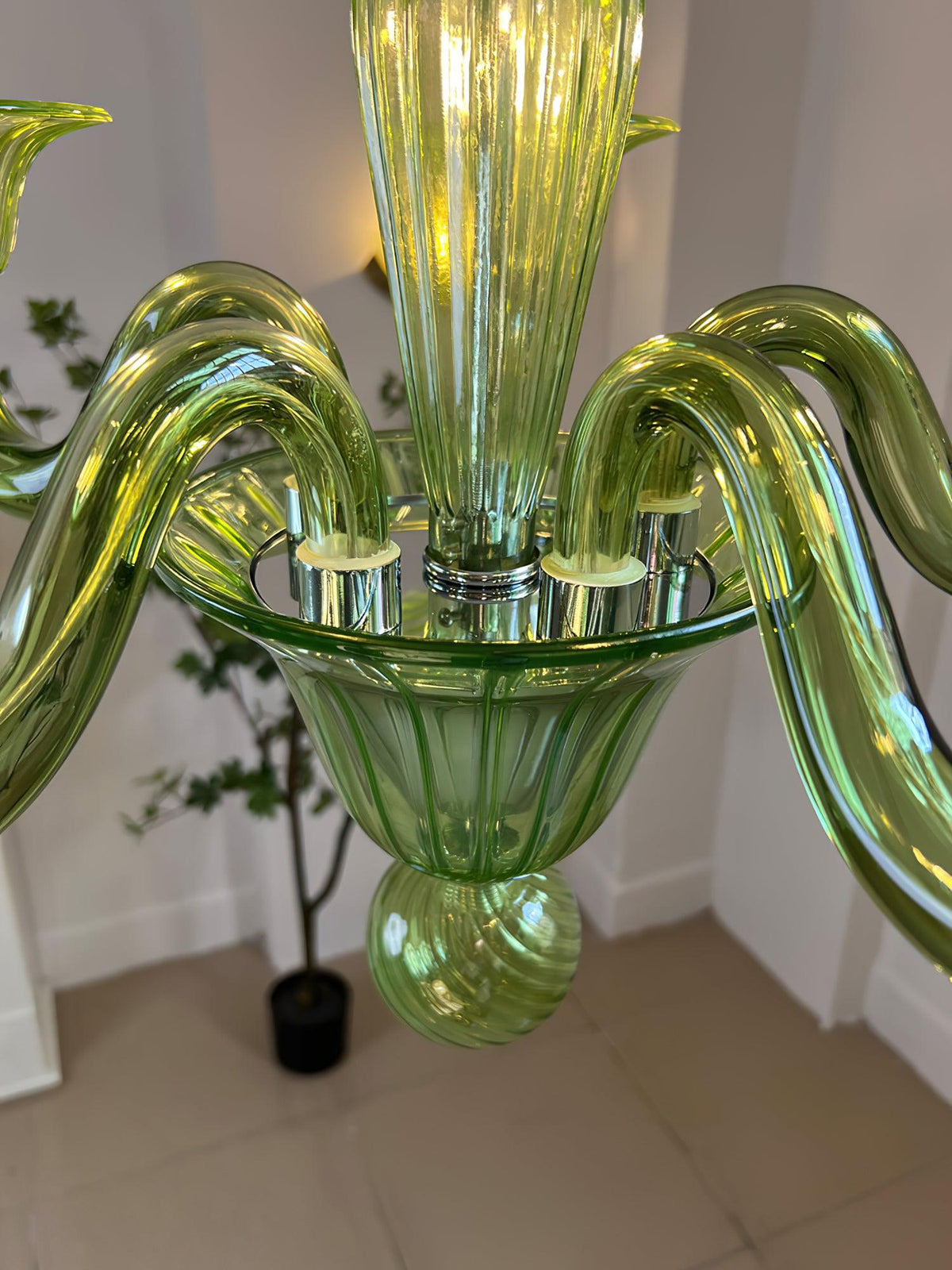 Vase lámpara de araña Murano vidrio Exotic