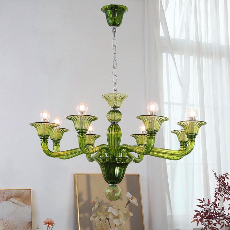 Vase lámpara de araña Murano vidrio Exotic
