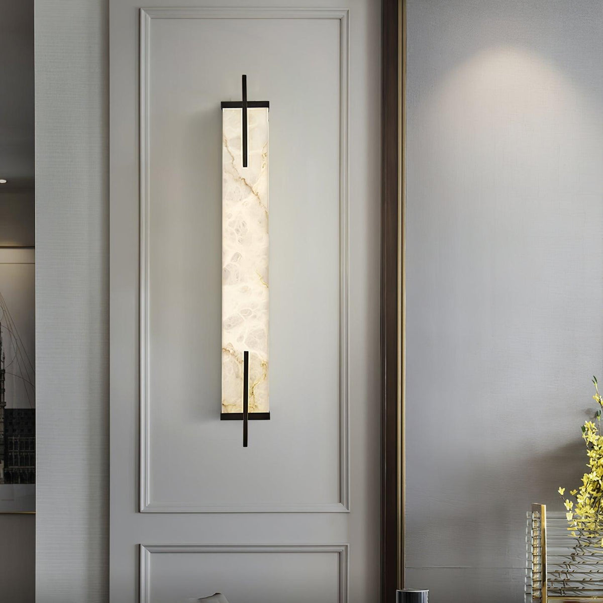 Komino aplique de pared rectangular de alabastro