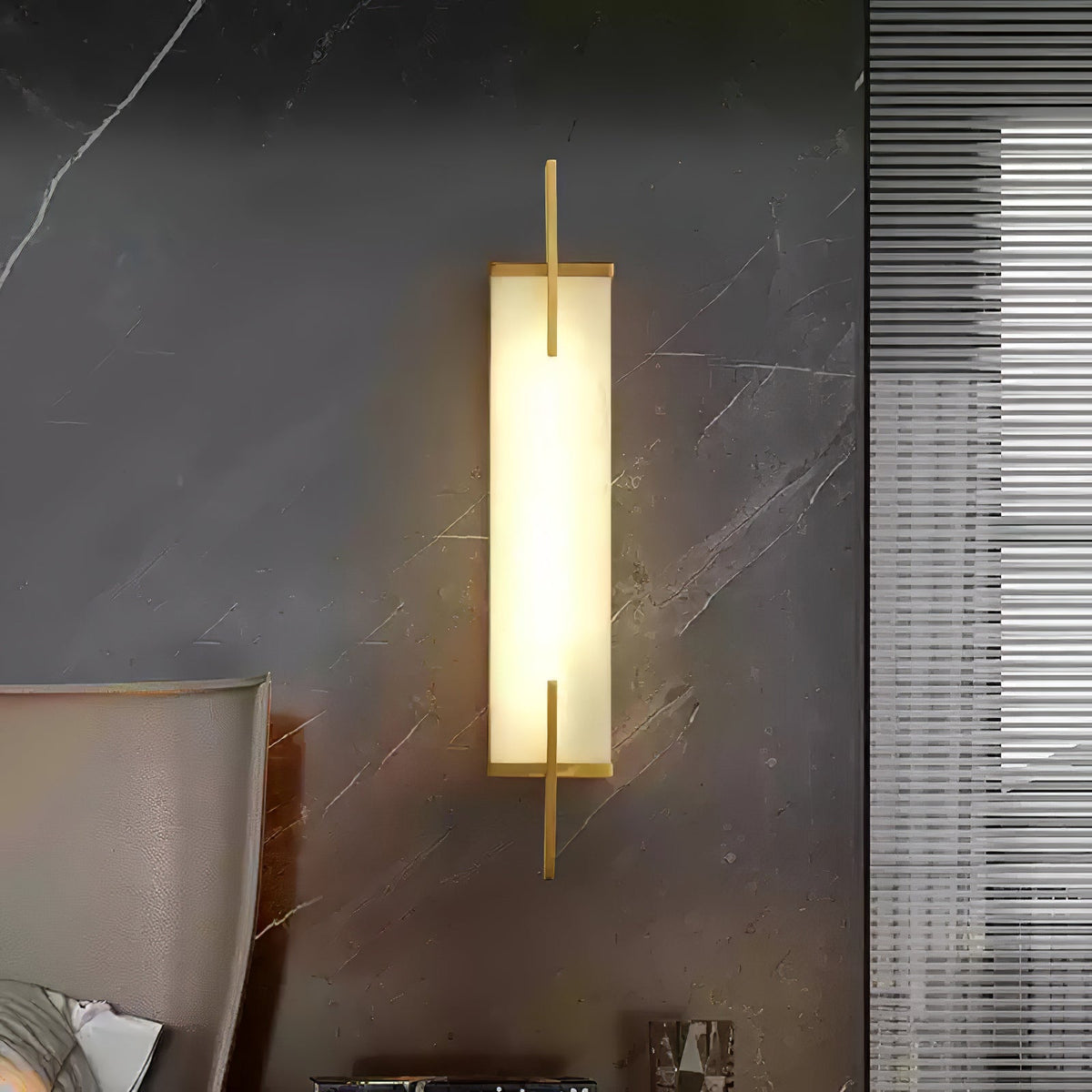 Komino aplique de pared rectangular de alabastro