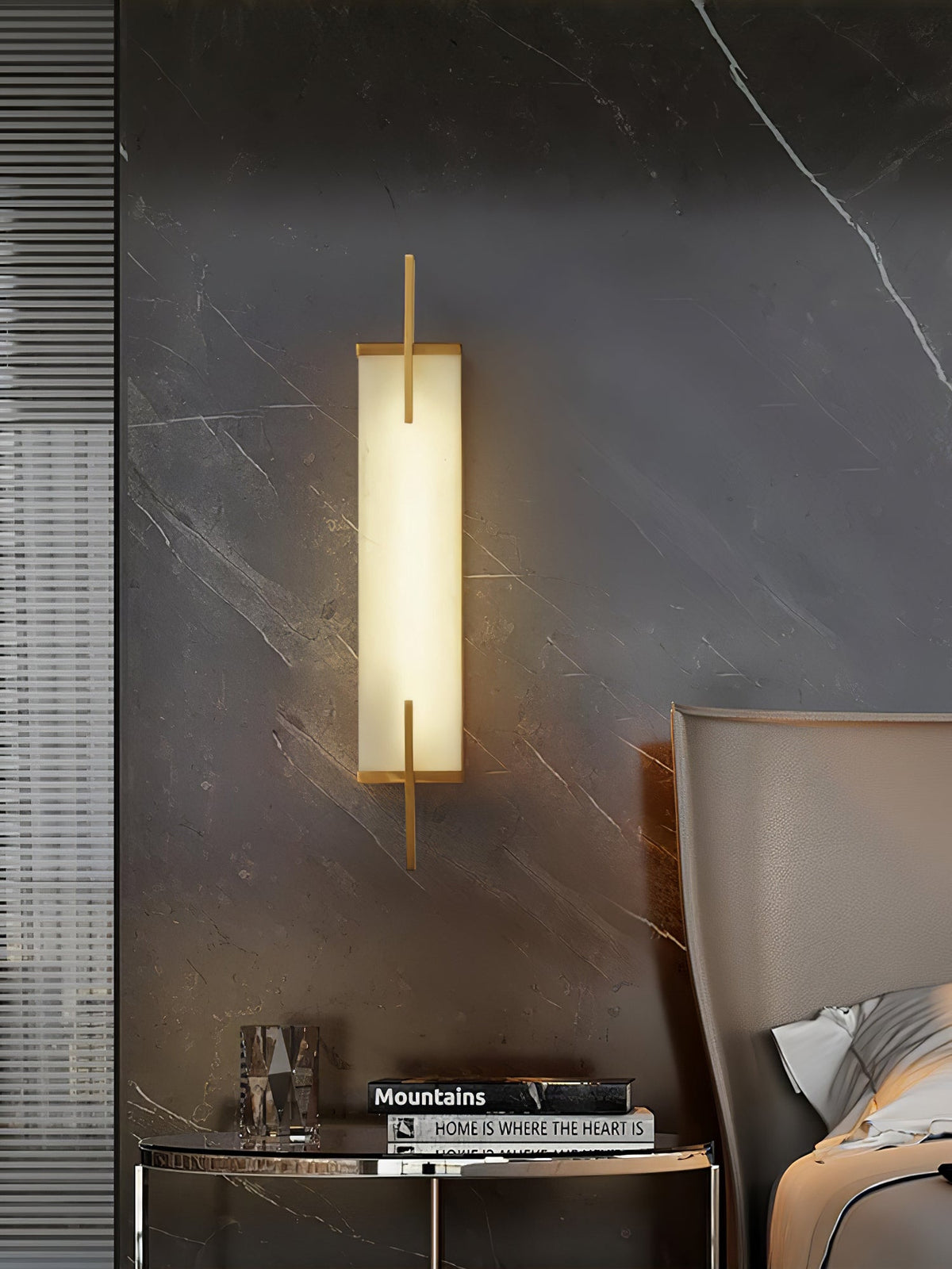 Komino aplique de pared rectangular de alabastro