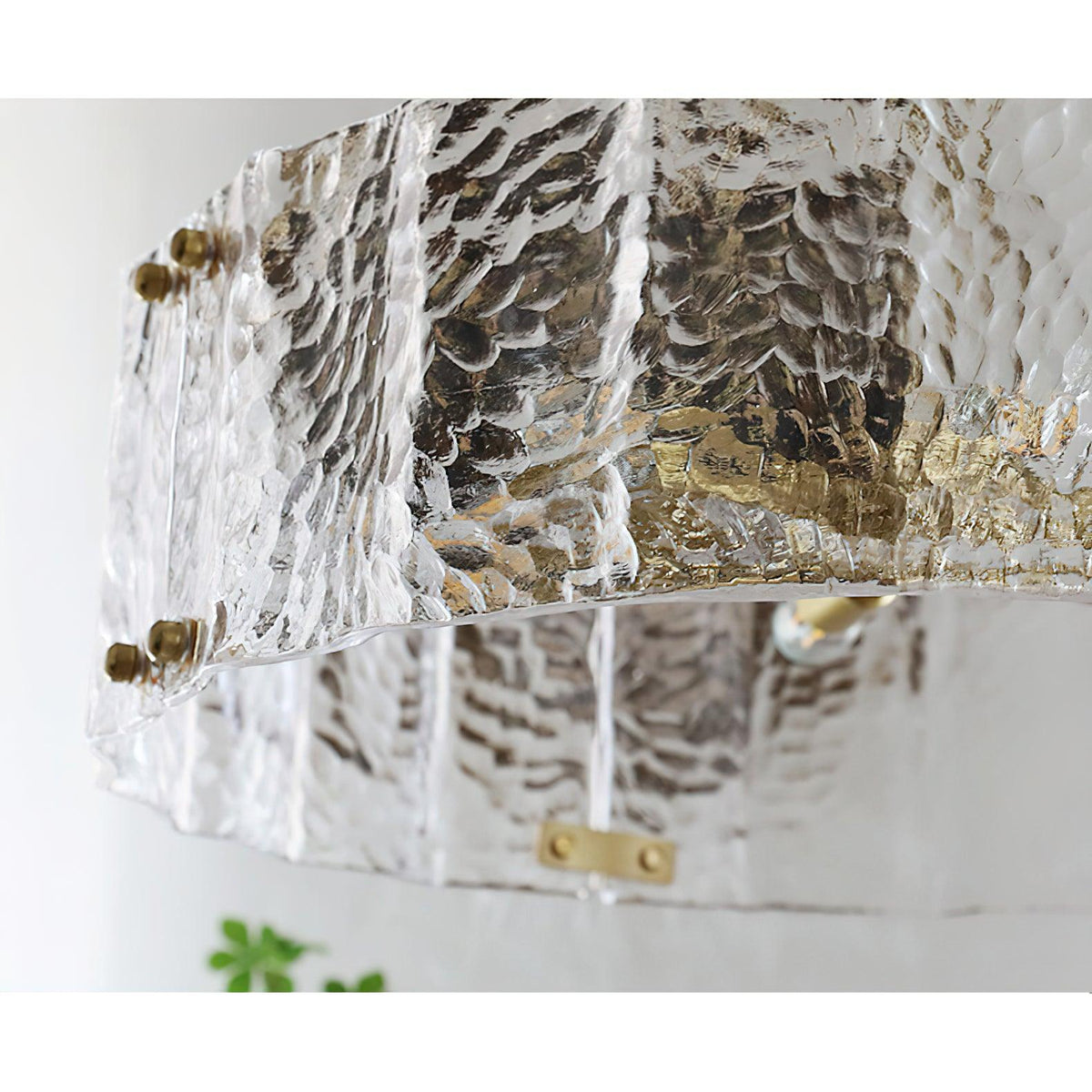 Eirorian lámpara de araña Calvert vidrio transparente texturizado