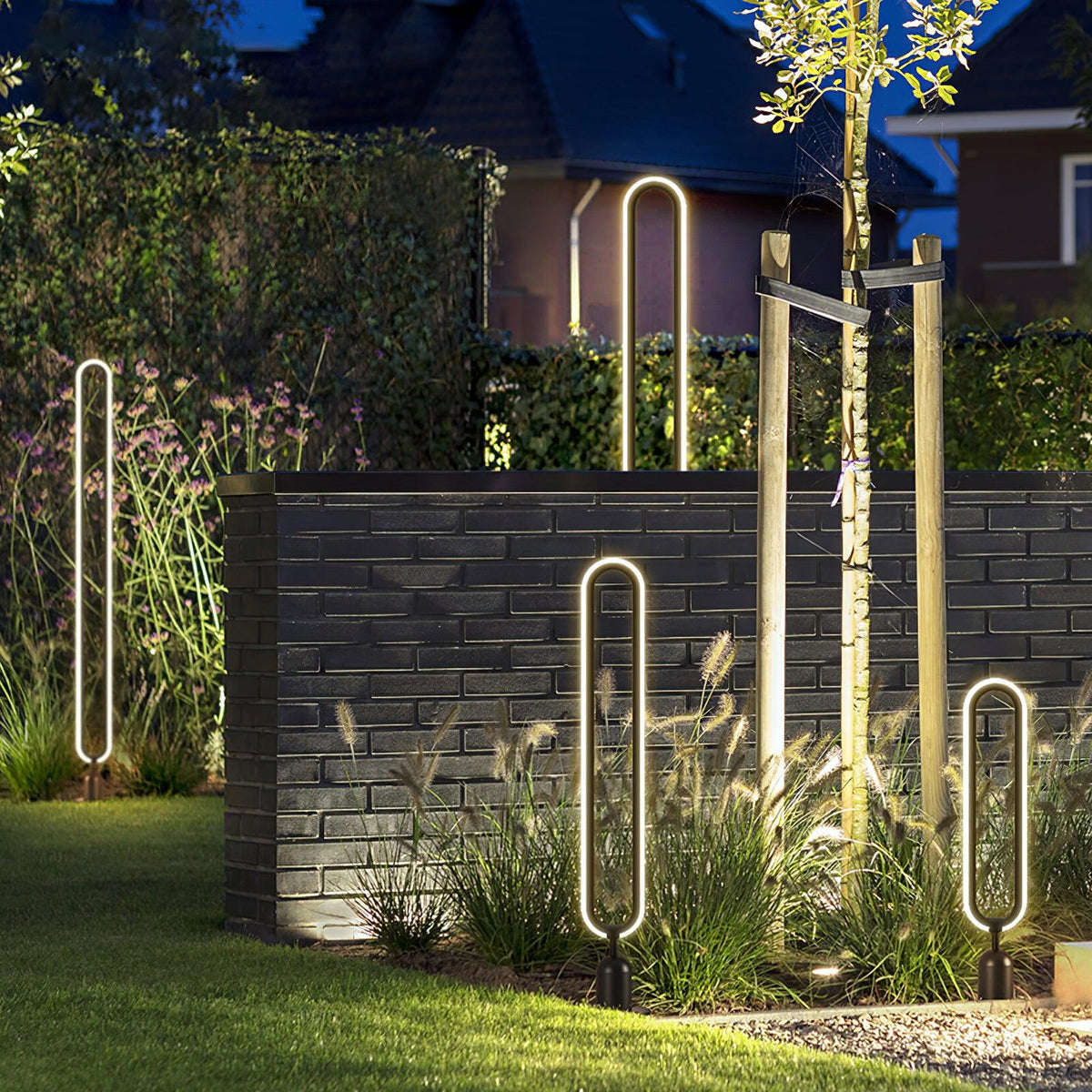 Ovalor luminaria exterior negra