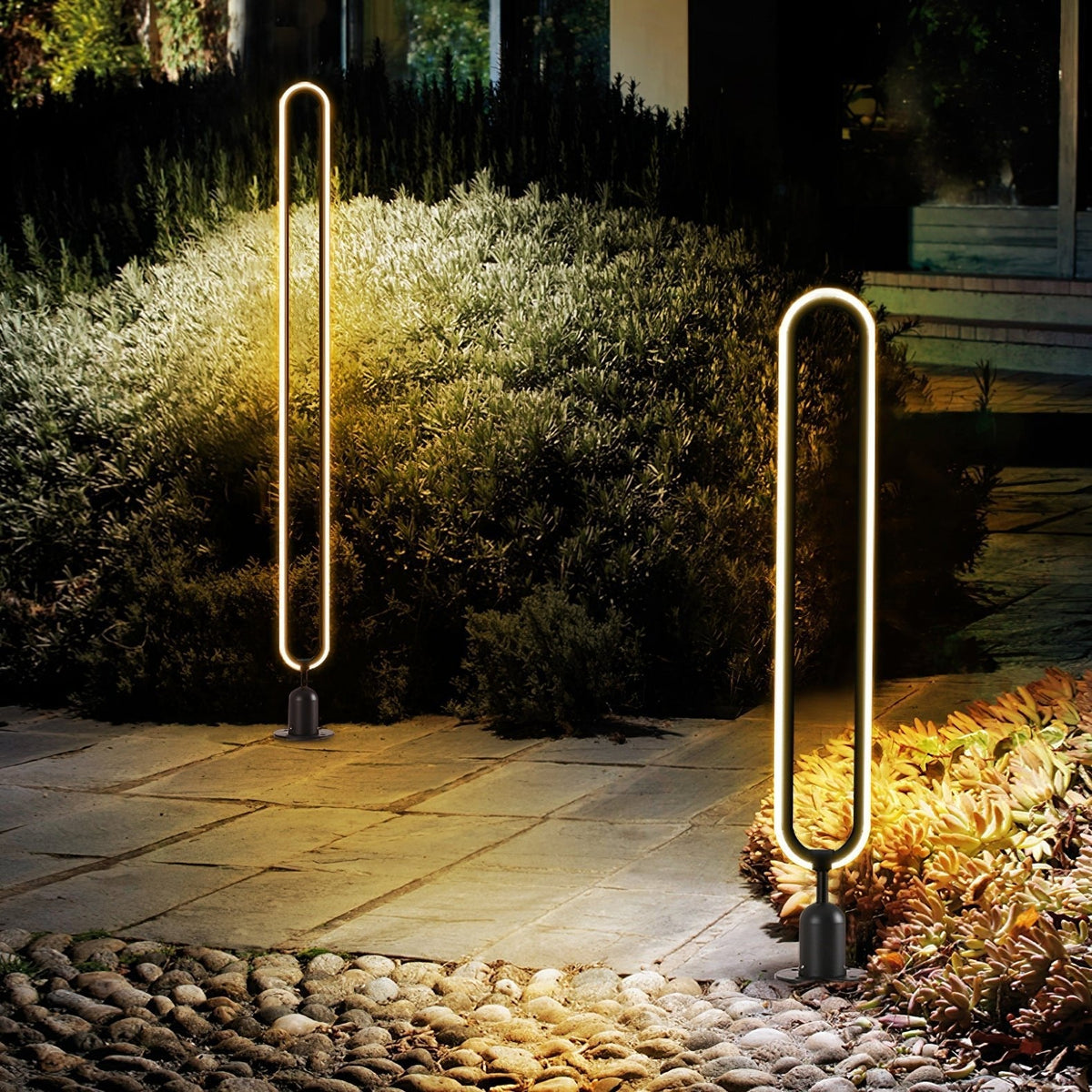 Ovalor luminaria exterior negra