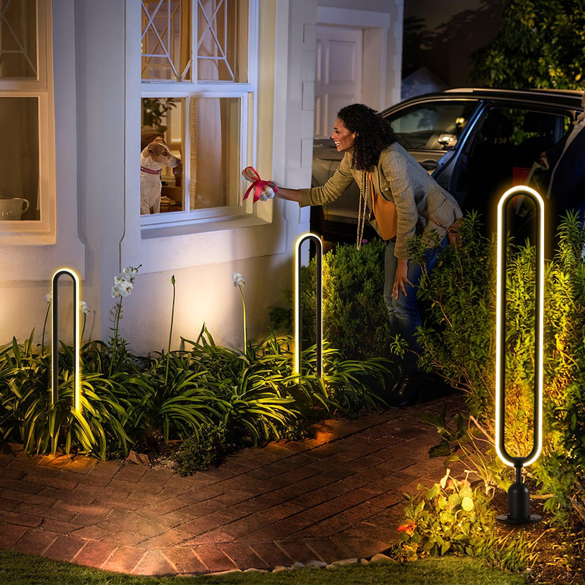 Ovalor luminaria exterior negra