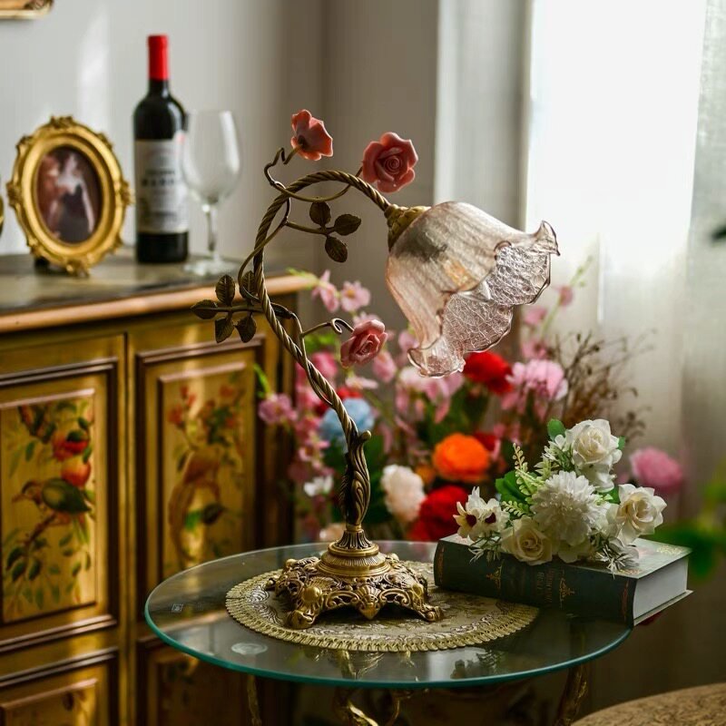 Rosalune lámpara de mesa Campanella Vintage Rose