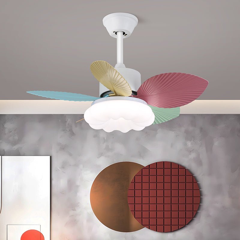 Celoia ventilador de techo con luz de vidrio colorido