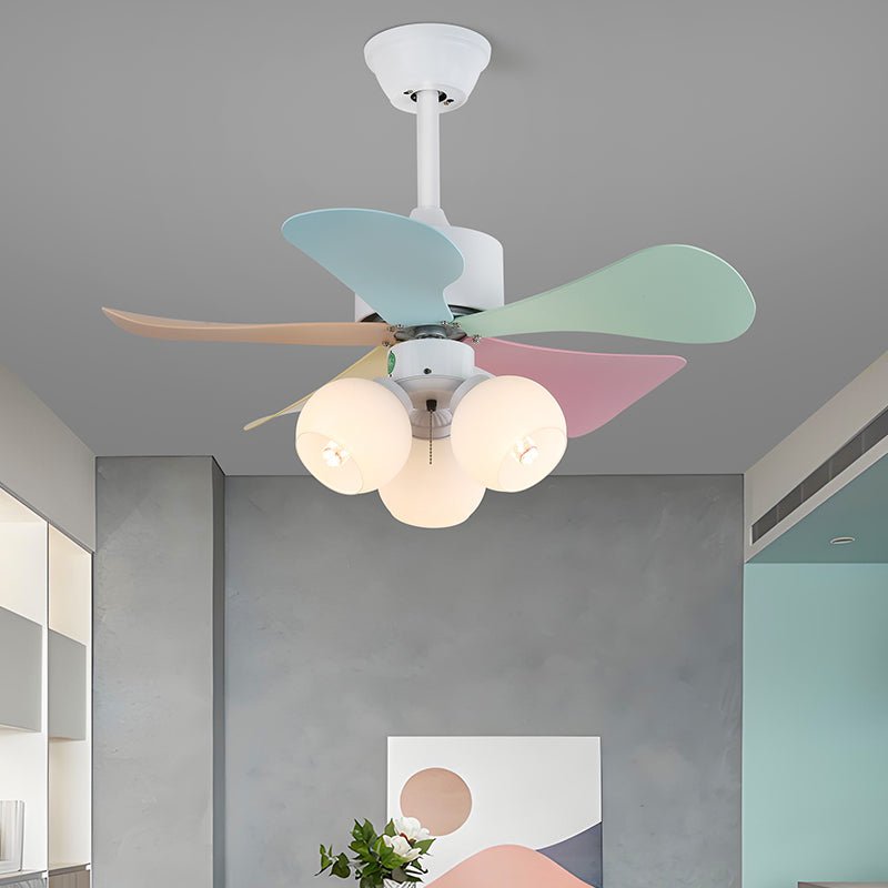 Celoia ventilador de techo con luz de vidrio colorido