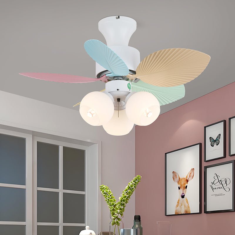 Celoia ventilador de techo con luz de vidrio colorido