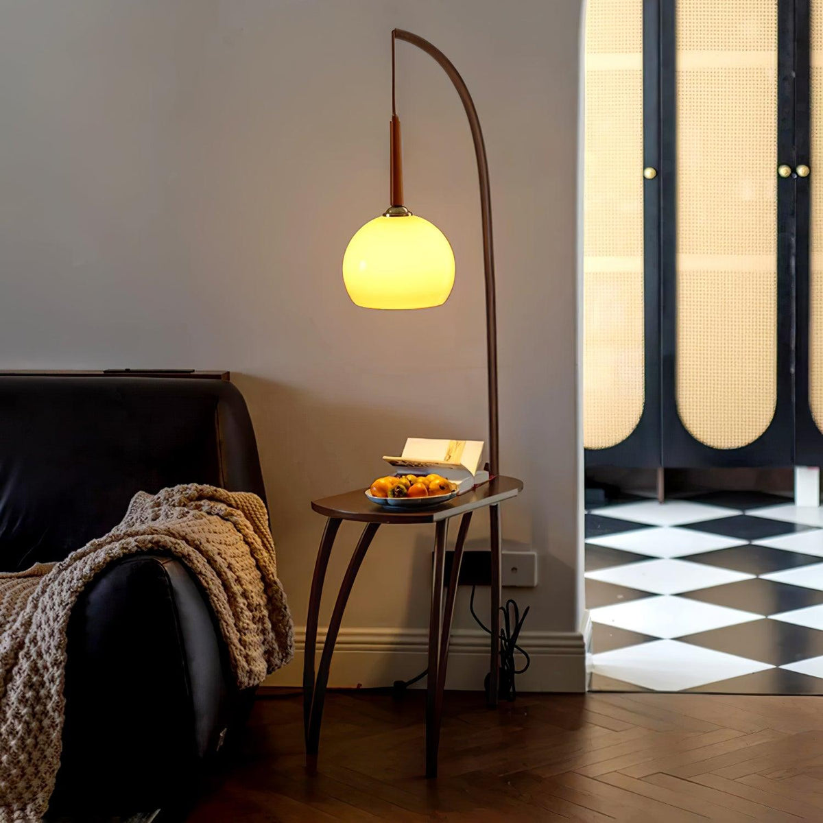 Fior lámpara de pie moderna de madera