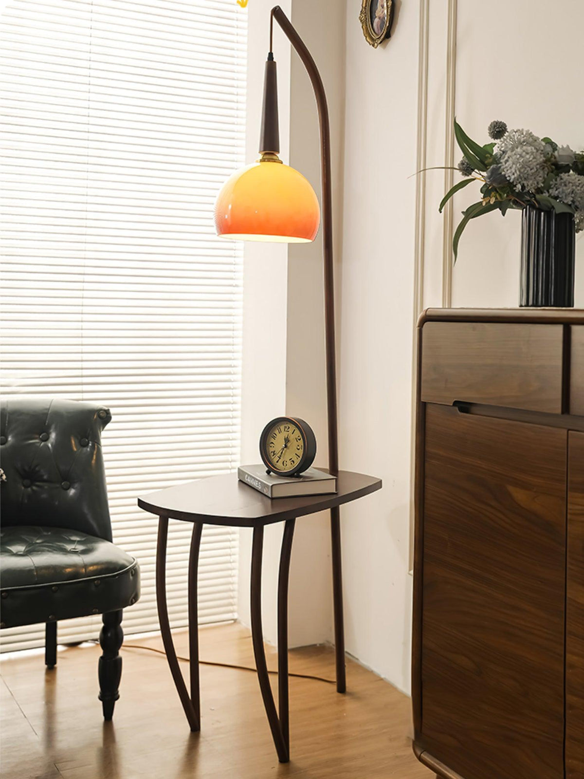 Fior lámpara de pie moderna de madera