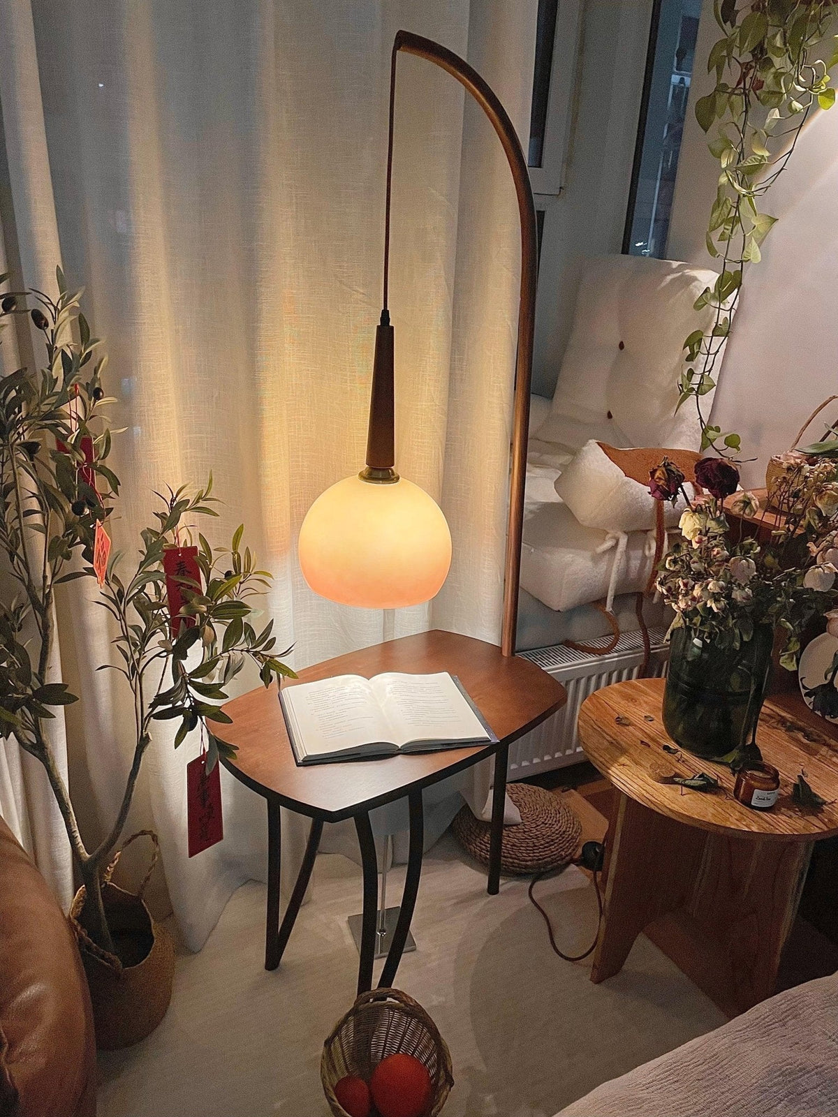 Fior lámpara de pie moderna de madera