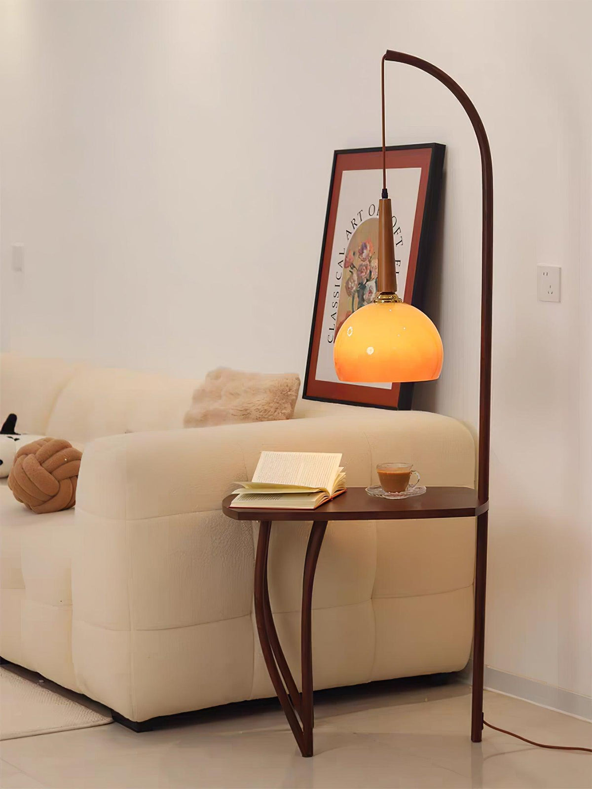 Fior lámpara de pie moderna de madera