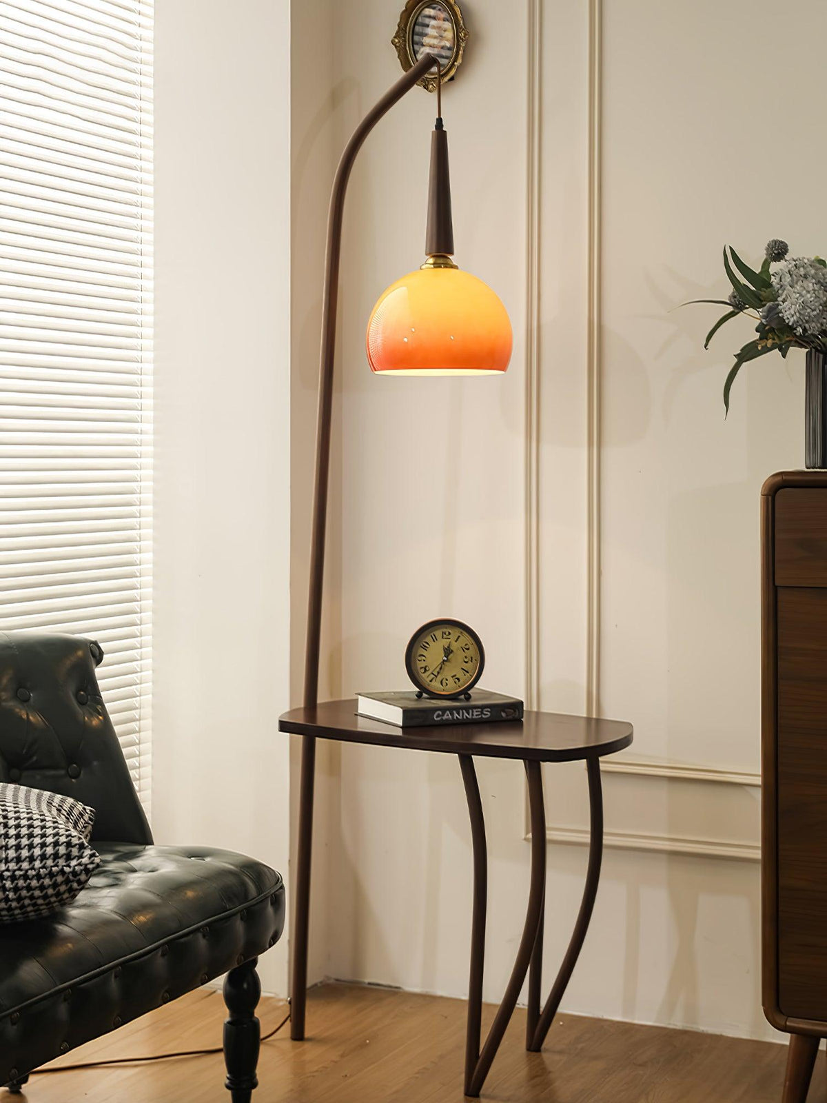 Fior lámpara de pie moderna de madera