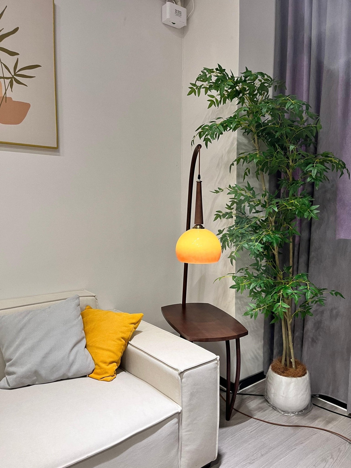 Fior lámpara de pie moderna de madera