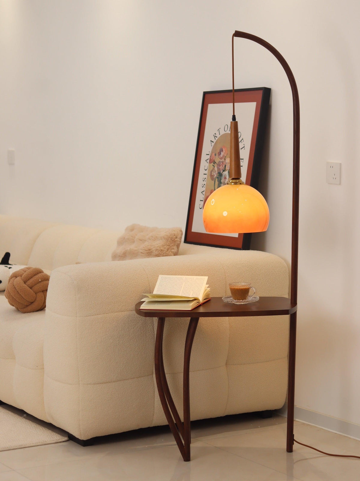 Fior lámpara de pie moderna de madera