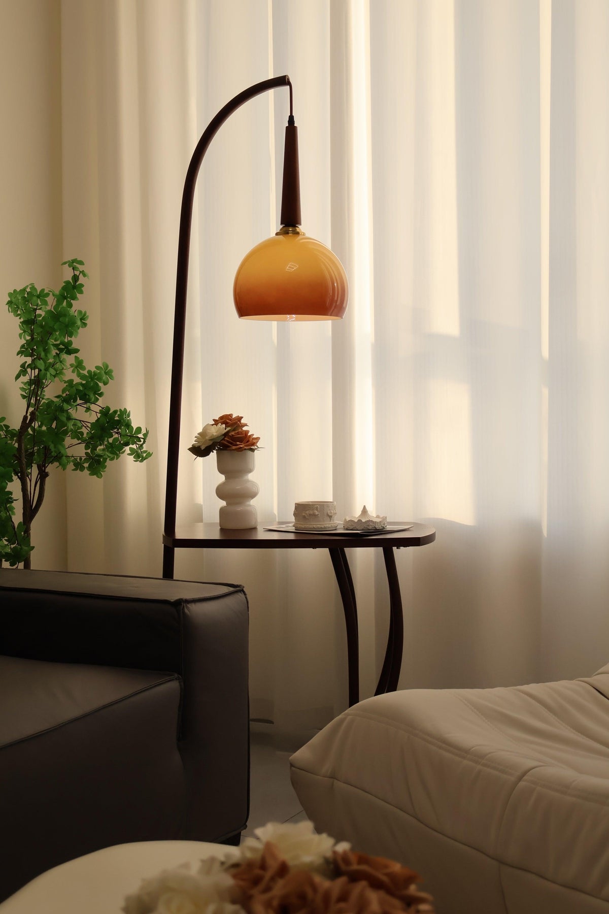 Fior lámpara de pie moderna de madera