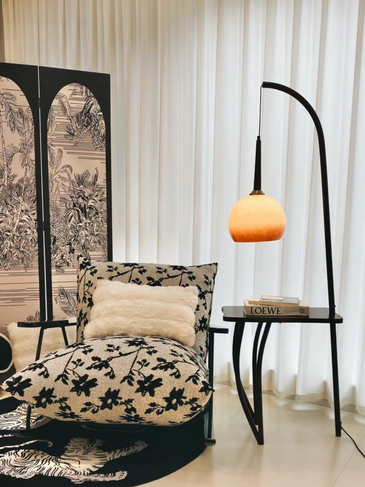 Fior lámpara de pie moderna de madera