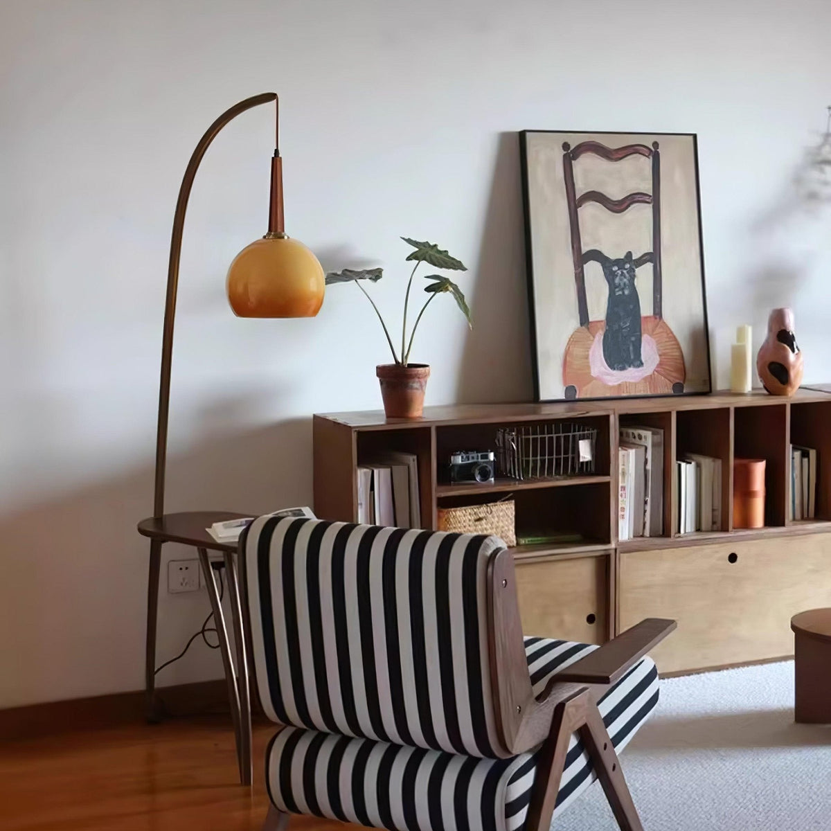 Fior lámpara de pie moderna de madera