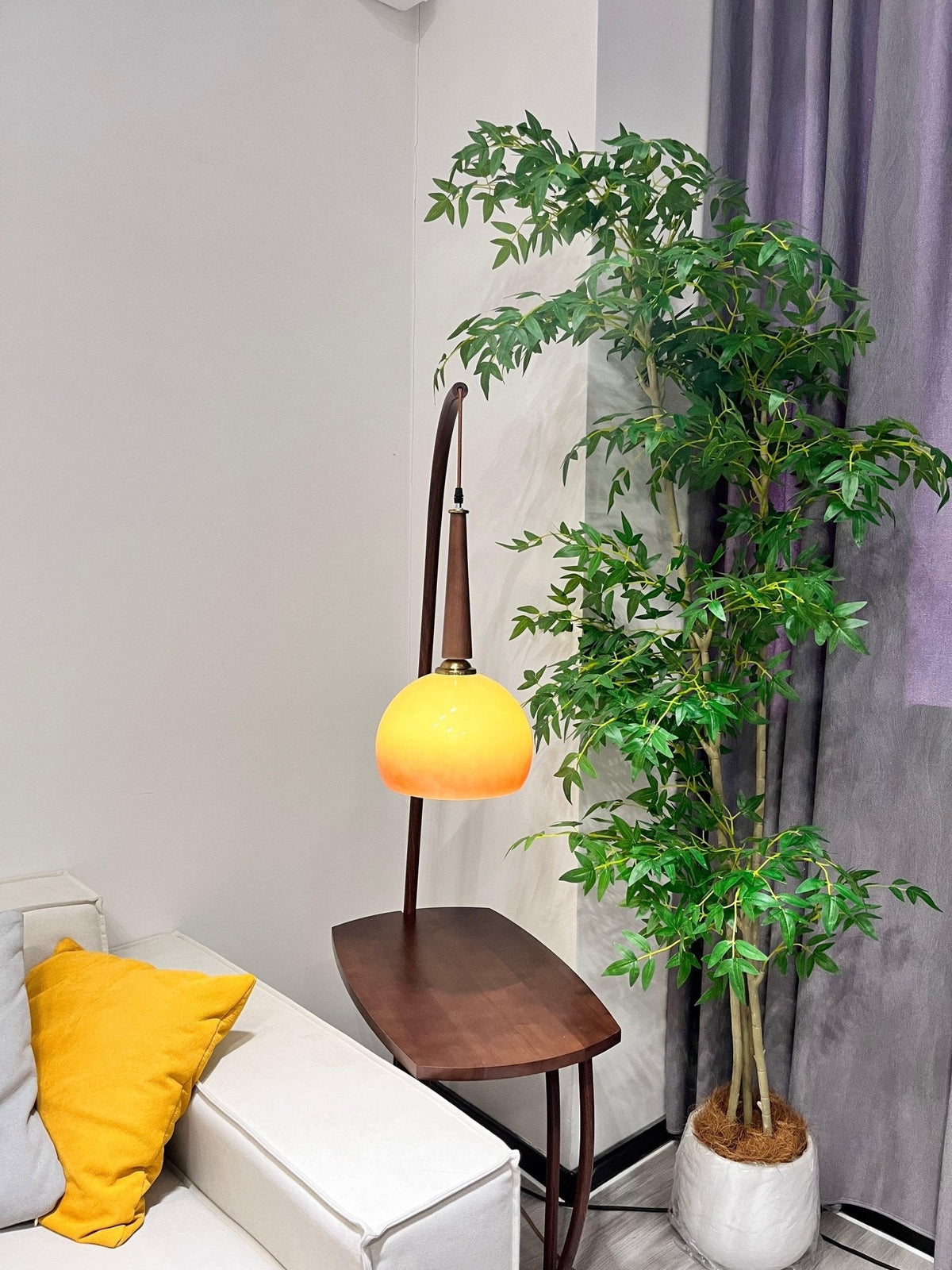 Fior lámpara de pie moderna de madera
