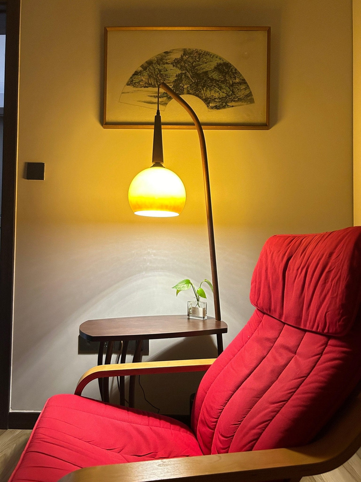 Fior lámpara de pie moderna de madera