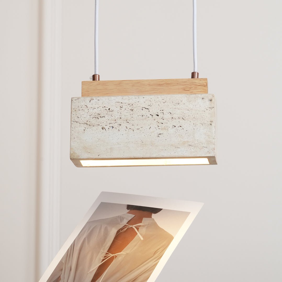 Ciraeila lámpara colgante rectangular de travertino