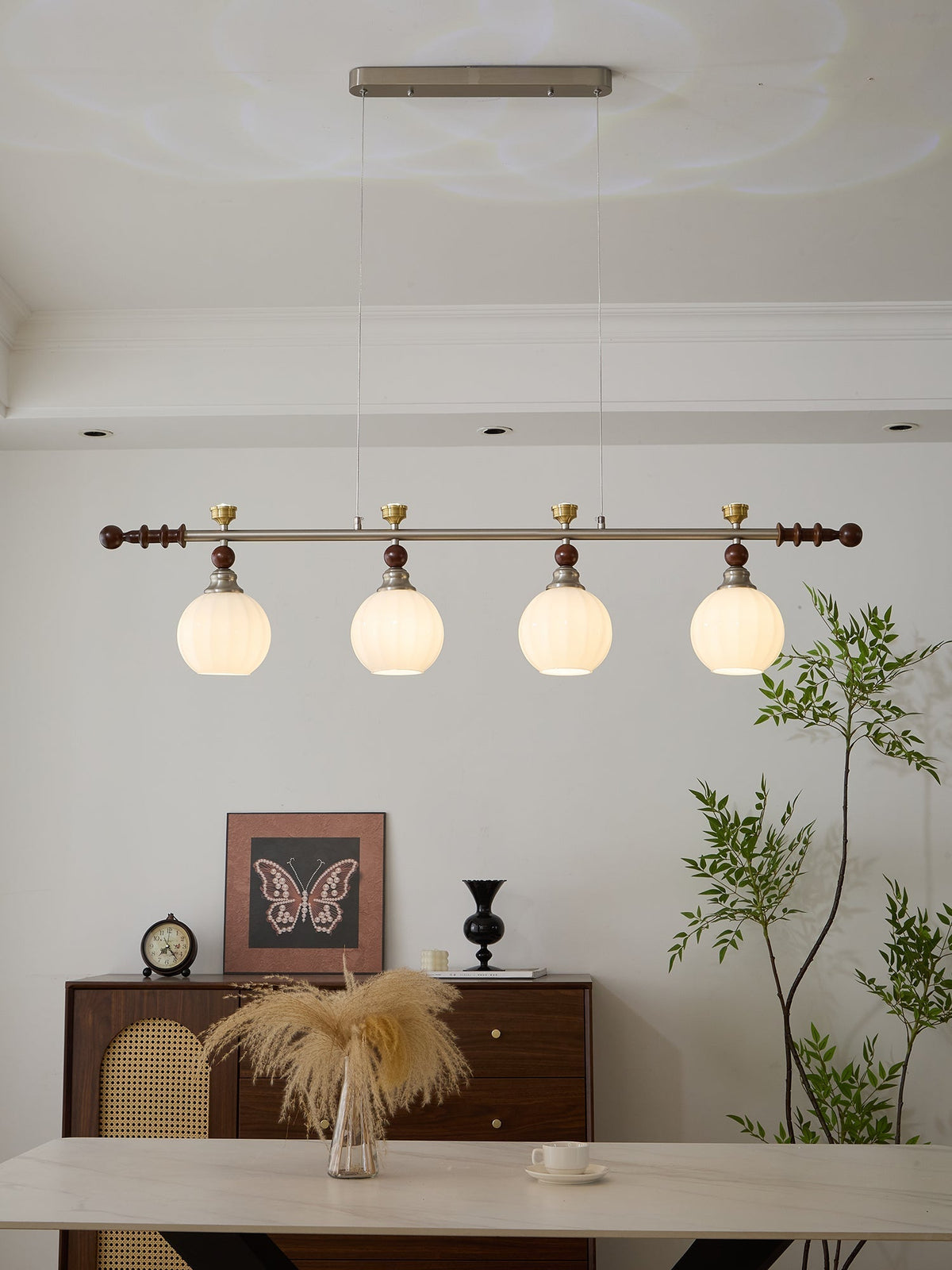 Otheia lámpara colgante elegancia Vintage lineal de madera