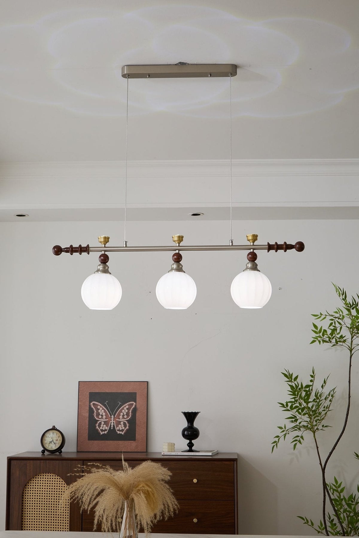 Otheia lámpara colgante elegancia Vintage lineal de madera
