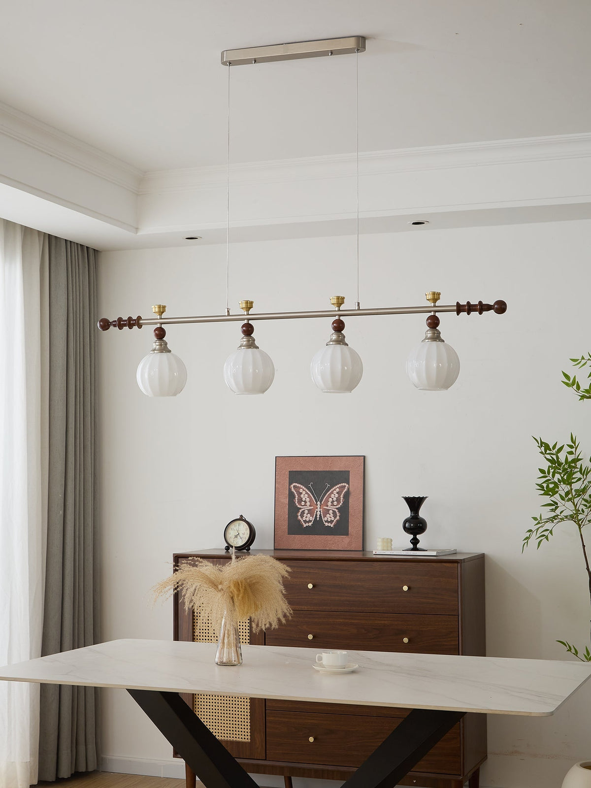 Otheia lámpara colgante elegancia Vintage lineal de madera