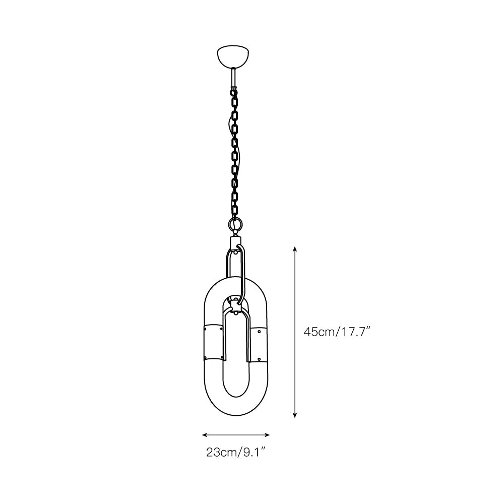 Lámpara colgante moderna de acero inoxidable con cadena