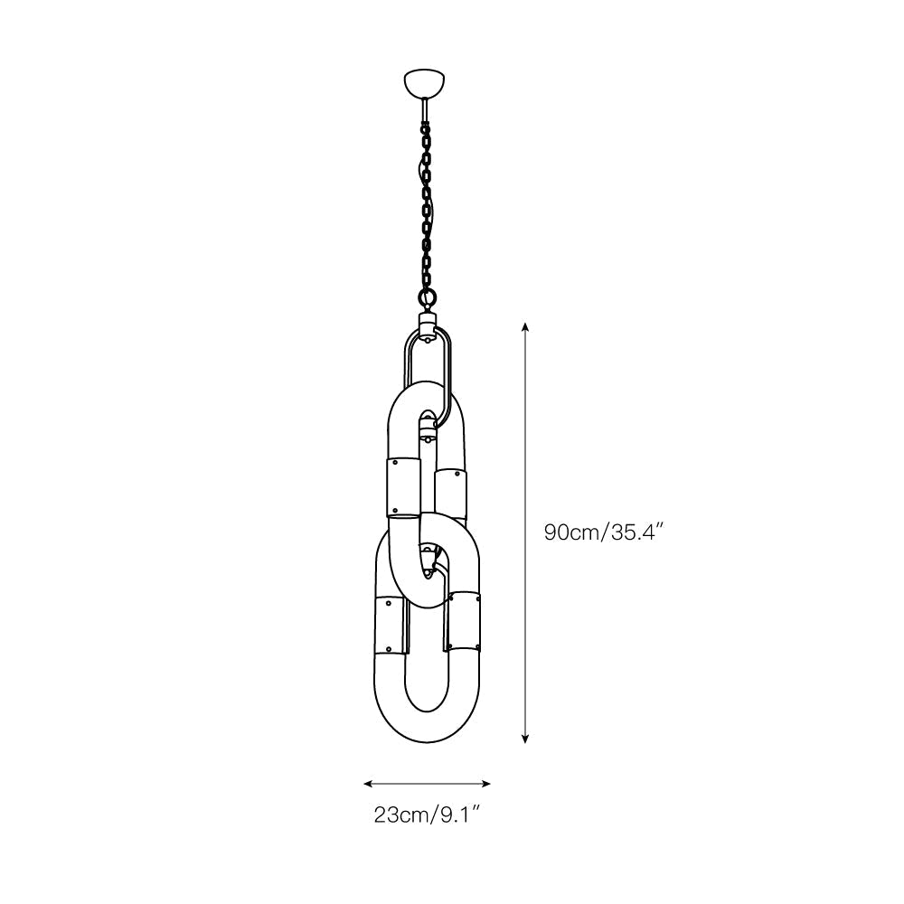 Lámpara colgante moderna de acero inoxidable con cadena