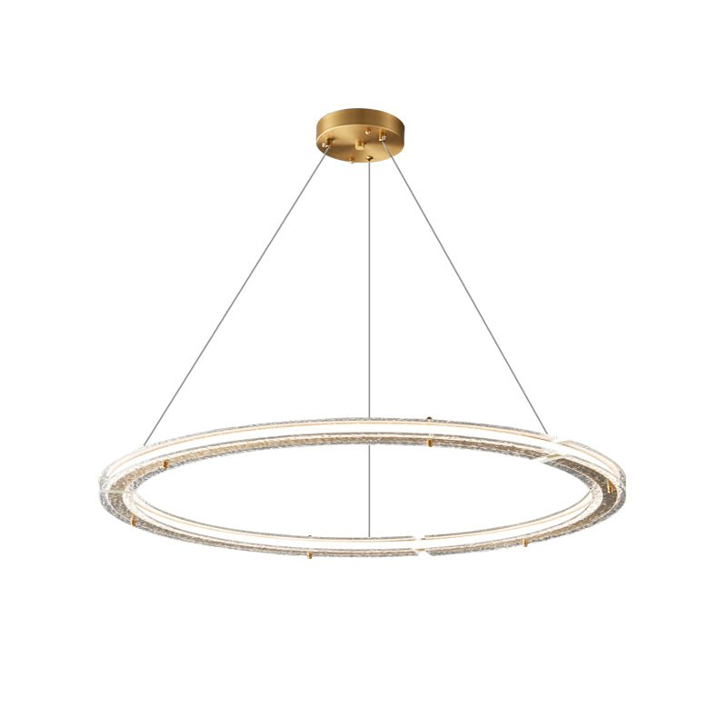 Lunara lámpara de araña Dual-Ring de cristal