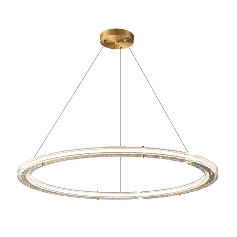 Lunara lámpara de araña Dual-Ring de cristal