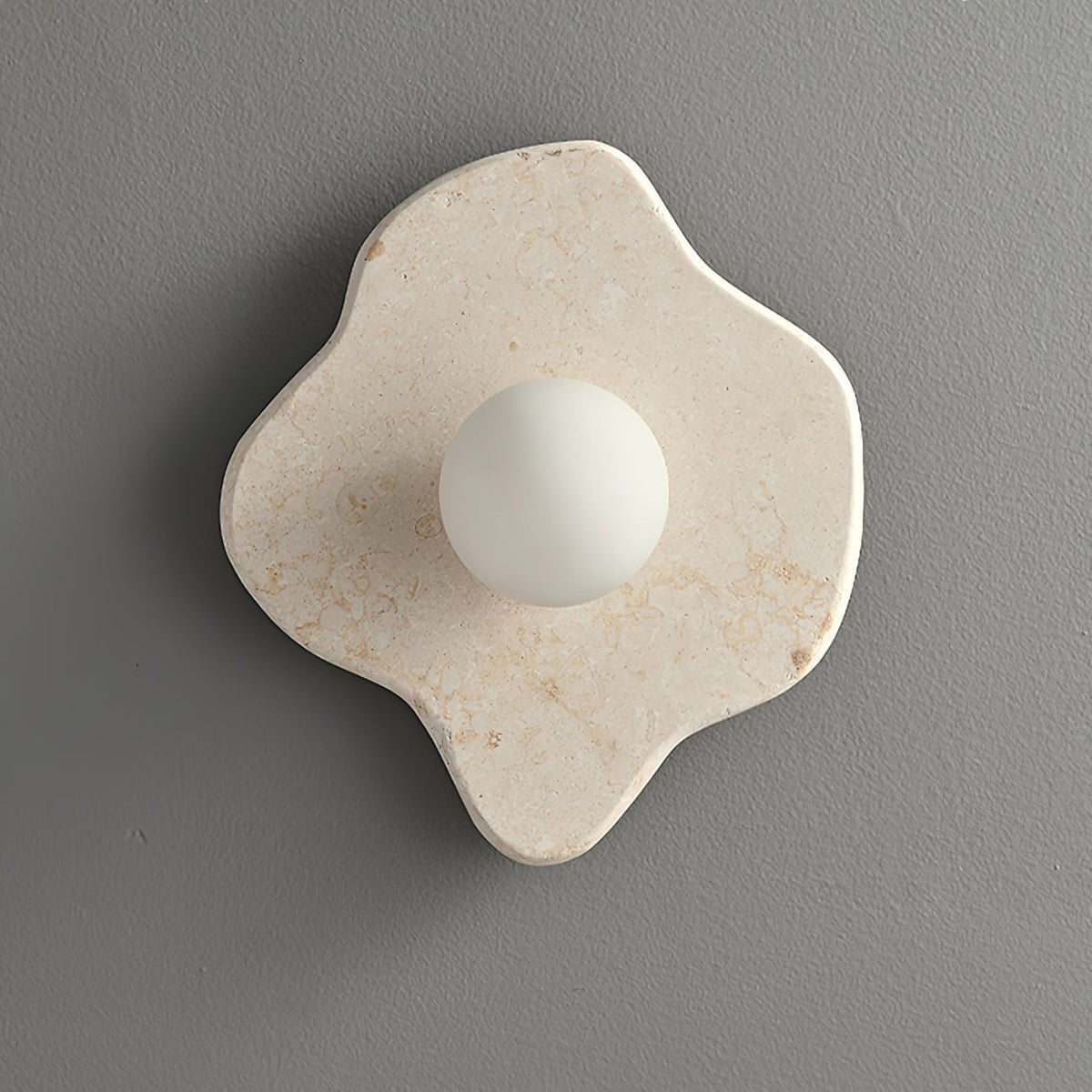 Aplique de pared floración en mármol rústico beige