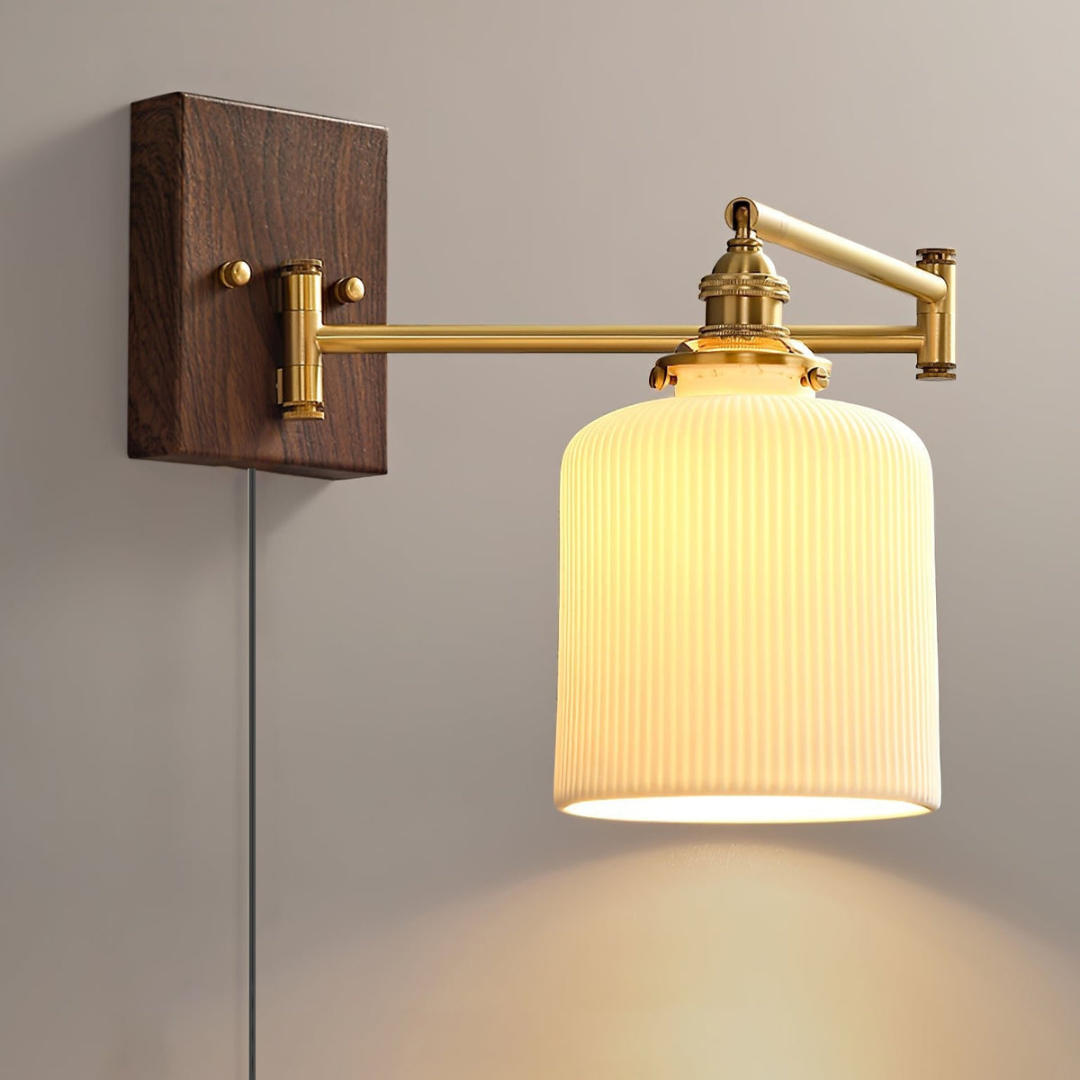 Aplique de pared de cerámica con enchufe enchufable