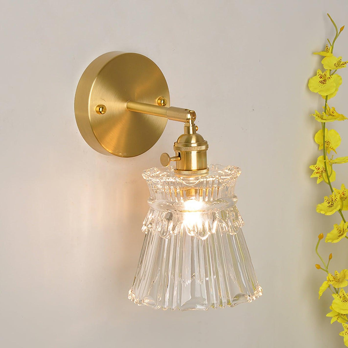 Lustra Aplique de pared Campana Cristal Brazo Clásico