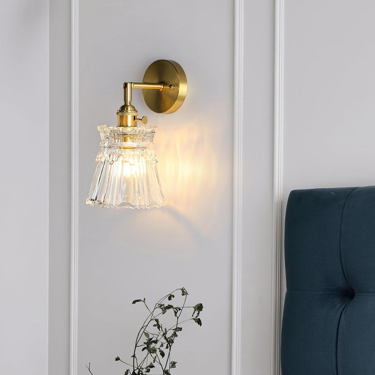 Lustra Aplique de pared Campana Cristal Brazo Clásico