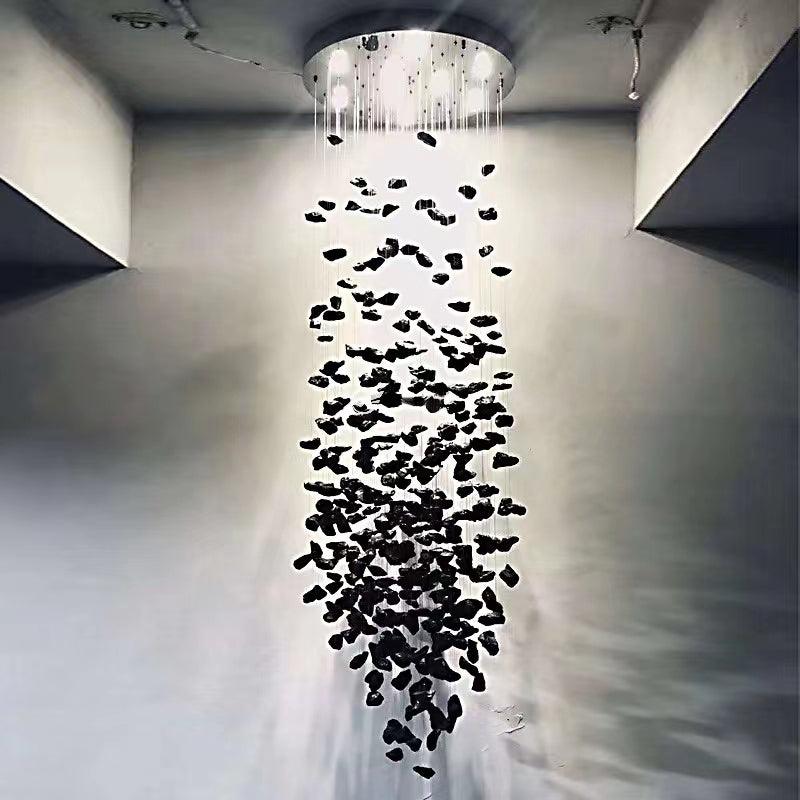 Vaelior lámpara de araña postmoderna de lujo en negro con piedras