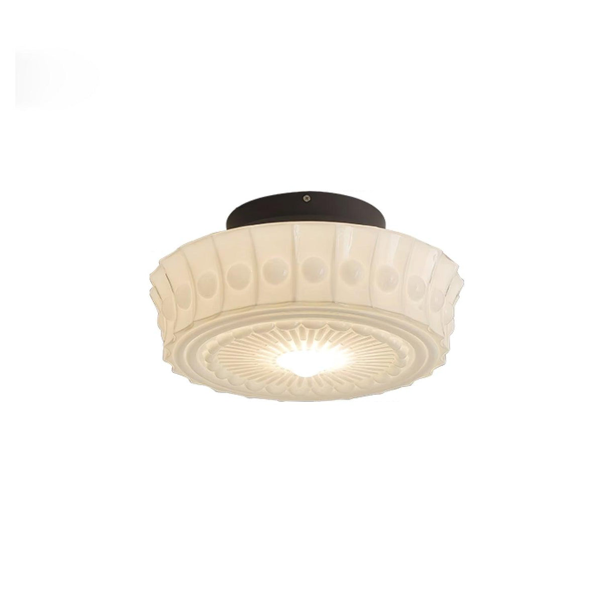 Veleraya lámpara de techo vidrio blanco floral para sala de estar