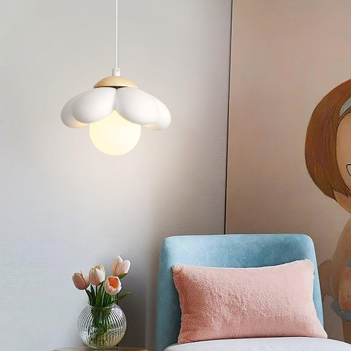 Clae lámpara colgante de resina con diseño artístico acogedor