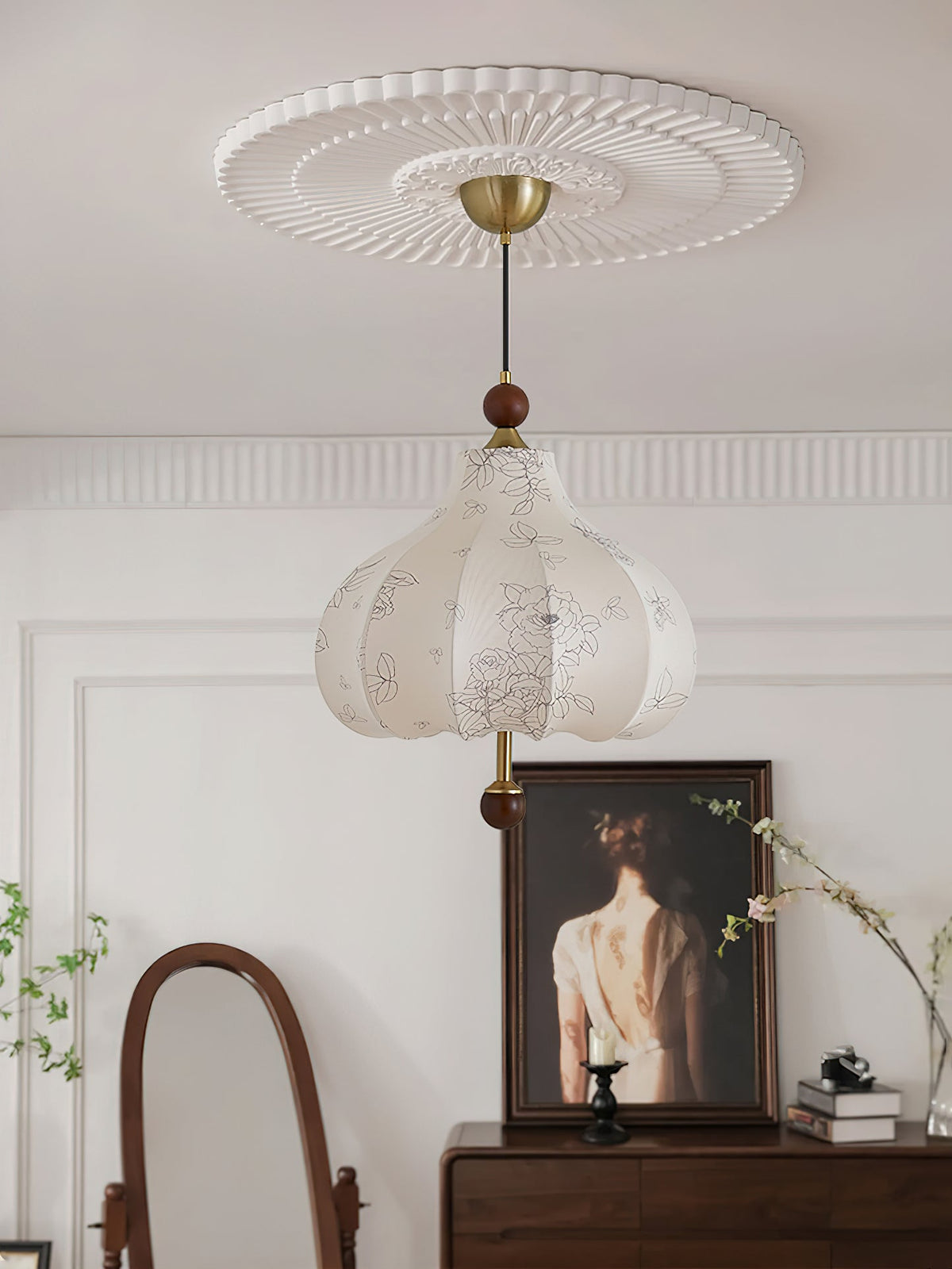 Favian lámpara colgante vintage de madera
